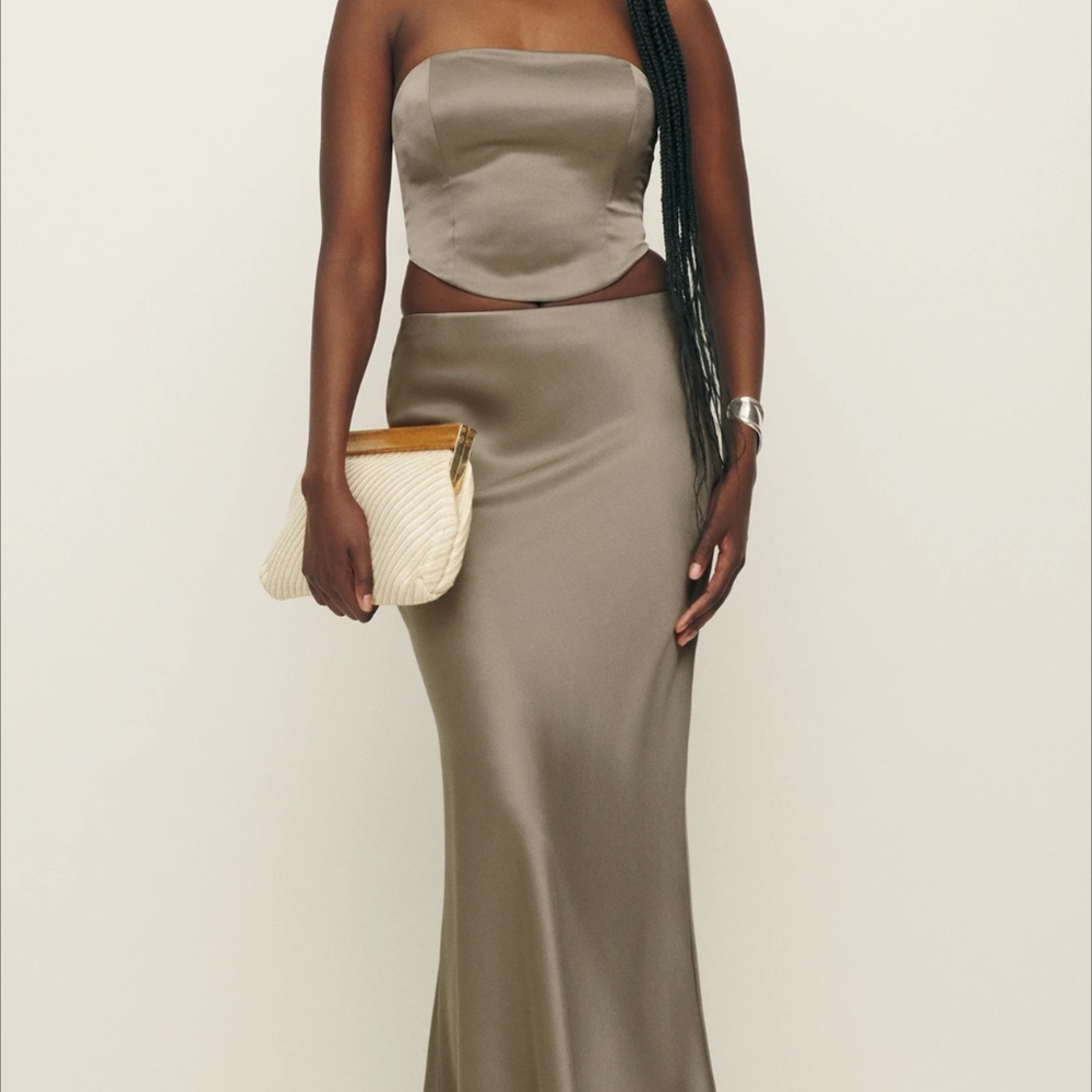 Reformation Zia Satin Two Piece Set